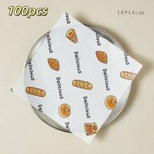 100pcs Cartoon Pattern Baking Paper, Grease-Proof Wax Paper, Multi-Pattern Food Wrapping Paper, Perfect For Valentine's Day Cookies,Reusable Kitchen Accessories, Ideal For BBQ, Picnic Supplies, Household Baking Tools, Optional 50/100pcs - View 11