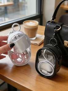 1pc Portable Mini Transparent Zipper Storage Bag, Multi-Functional Travel Accessory Bag, Travel/Holiday Essential, Bathroom Accessory, Bathroom Storage, Room Decor, Desk Accessory, College Essential, Suitable For Back To School, Halloween, Christmas, Also Can Be Used As Christmas Gift, Christmas Stocking Stuffer, Gift For Women - Multicolor - View 4