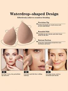 19pcs Makeup Tool Set Including 10 Soft Bristle Makeup Brushes & 1 Storage Bag & 2 Makeup Sponges & 2 Triangle Powder Puffs & 4 Finger Powder Puffs Suitable For Students Daily Use And Short Trips Touch-Up - Multicolor - View 8