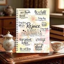 Inspirational Christian Spiral Notebook - "God Is Her Help, She Shall Not Die" Bible Verse Journal, Perfect Religious Gift For Women, School, Work Or Daily Use, 30 Pages Lined - A5 - View 3