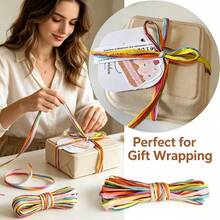 5 Meter/80 Meter Of Multicolor Natural Raffia Paper Ribbon, Multifunctional Decorative String, Suitable For Gift Wrapping, Floral Arrangement, Wedding Bouquet Binding, And Holiday Party Decor - View 5