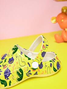 Kids All-Season Printed Slides, Non-Slip EVA Casual Fashion, Comfortable Soft Thick Sole Beach Shoes Clogs Sports Slippers - Khaki - View 7