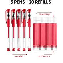 25pcs Red Water-Based Neutral Pens, 0.5mm Standard Tip, Smooth Writing, Consistent Ink Flow, Red Pens For Teachers Grading And Correcting Homework, Students Learning And Highlighting, Office Signing And Memo, Practical Stationery - Ballpoint Pen - View 10