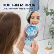 1PC/2PCs Multi-Function Portable Dental Appliance Cleaning & Storage Box, (With Automatic Lifting Basket & Leak-Proof Sealed Design), Includes Mirror Support Rod & Cleaning Brush Tool, Suitable For Oral Accessory Cleaning & Care, ABS Sealed Leak-Proof, Perfect For Users With Dental Braces Cleaning & Storage Needs - Multicolor - View 15