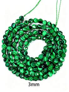 Yumfeel 3mm Multicolor Faceted Imperial Stone Shoushan Stone Small Beads, Length 38cm/15 Inches, Approx 120-125pcs Malachite Mini Spacer Beads, For DIY Necklace Bracelet Ring, Jewelry Making Material Beads - Malachite - View 13