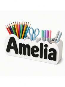 Personalized Name Desktop Pen Holder, Desktop Organizer, Suitable For Office, Classroom, Library, Desk, Bookshelf. Ideal Gift For Friends, Family, Teachers, Classmates. Birthday Gift, Anniversary Gift, Christmas Gift, Back To School, Graduation Gift. - Multicolor - View 11