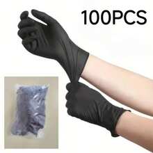 Wholesale--2/50/100PCS Black Disposable Composite Nitrile Gloves - Disposable Household Cleaning Gloves, Suitable For Hair Dyeing, Tattooing, Mechanical Maintenance And Cleaning, Multi-Functional Hand Protection, Kitchen Essential (With Packaging Bag) - Black - View 18