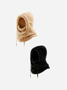 2pcs/1pc Balaclava Berkerudung Mewah untuk Anak-anak, Tali Serut yang Dapat Diatur, Berbagai Pilihan Warna Lembut, Kehangatan di Luar Ruangan Musim Dingin, Cocok untuk Ski, Sekolah, dan Bermain Salju - MultiWarna - View 20