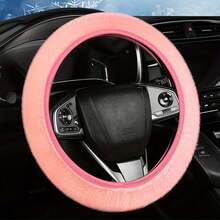 Plush Steering Wheel Cover Without Inner Ring, Car Interior Accessory Set, Breathable Elastic Car Steering Wheel Cover, Luxury Ultra-Fine Fiber Plush Cute Steering Wheel Protector, Suitable For SUV, Truck, Sedan, Car And Pickup, Non-Slip Design, Unisex Car Steering Wheel Accessory, Vehicle Interior Decoration Accessory, Elastic Easy-Grip Non-Slip Protector Steering Wheel Cover - A - View 13