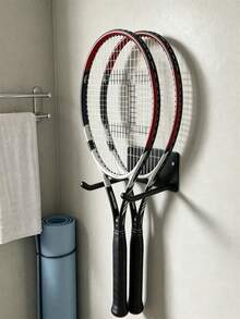 4Pcs Tennis Racket Wall Mount Holder, Heavy Duty Metal Racket Display Storage Rack, Indoor Outdoor Wall Hook For Tennis Rackets, Garage Gym Court Sports Equipment Organizer - Multicolor - View 9