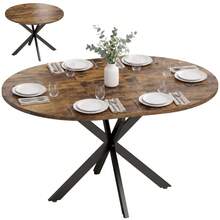 Extendable Dining Table For 4–6 People, Industrial-Style Kitchen Table With Hairpin Legs, Rustic Brown - Natural Color - View 8