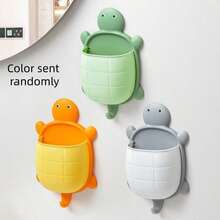 1pc Turtle Shaped Storage Rack, Makeup Tool Organizer Box, Bathroom Toothbrush Wall-Mounted Storage Box - Multicolor - View 9