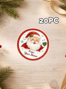 11/20/40 buah Stiker Kado Natal Bulat dengan Teks Kustom Personalisasi, Stiker Nama Kustom, Stiker Label Nama Perekat, Pola Santa, Rusa Kutub, Manusia Salju, dll., Pembungkus Kado Natal, Hadiah untuk Keluarga, Teman, dan Pecinta, Pembungkus Kotak Kado, Amplop, dan Tas Kado - MultiWarna - View 27