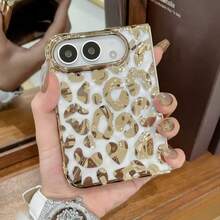 Luxury Electroplated Leopard Print Transparent Phone Case, Compatible With Samsung Galaxy Z Fold8 Z Fold 8, Shockproof Hard Back Shell, Compatible With IPhone Ultra - Gold - View 12