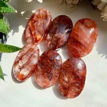 1pc Beautiful Fire Quartz Palm Stone Is An Ideal Interior Decorative Stone, Affordable And A Perfect Gift For Friends And Family. - Multicolor - View 5