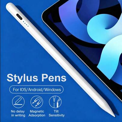 Stylus Pen For IPad/Android Phone And Tablet, Smooth Writing, Fast Charging, High Precision High Sensitivity Capacitive Pen, Compatible With IOS Tablet, Universal For 95% Of Touchscreen Devices On The Market, Suitable For IOS And Android Phone/Tablet, This Universal Capacitive Stylus Pen Is A Rechargeable Writing Tool With Smooth Writing Performance