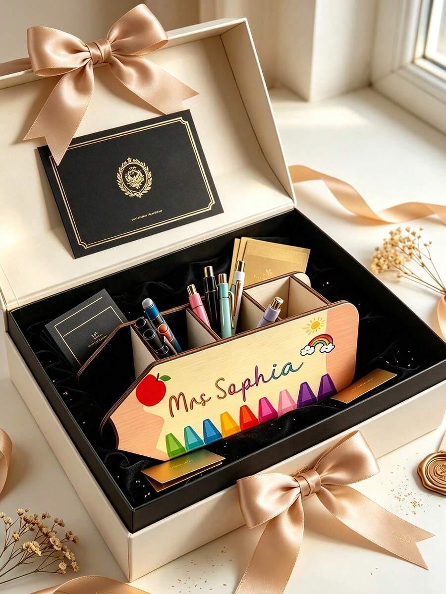 Tempat Pena Berbentuk Pensil yang Dapat Disesuaikan, Penyimpanan Meja yang Dipersonalisasi, Tempat Pena Gaya Warna-warni yang Lucu, Dapat Disesuaikan Nama, Dapat Disesuaikan Aksesori Meja, Meja Kantor, Meja Belajar, Hadiah Hari Guru, Hadiah Ulang Tahun, Guru, Teman dan Keluarga - MultiWarna - View 1