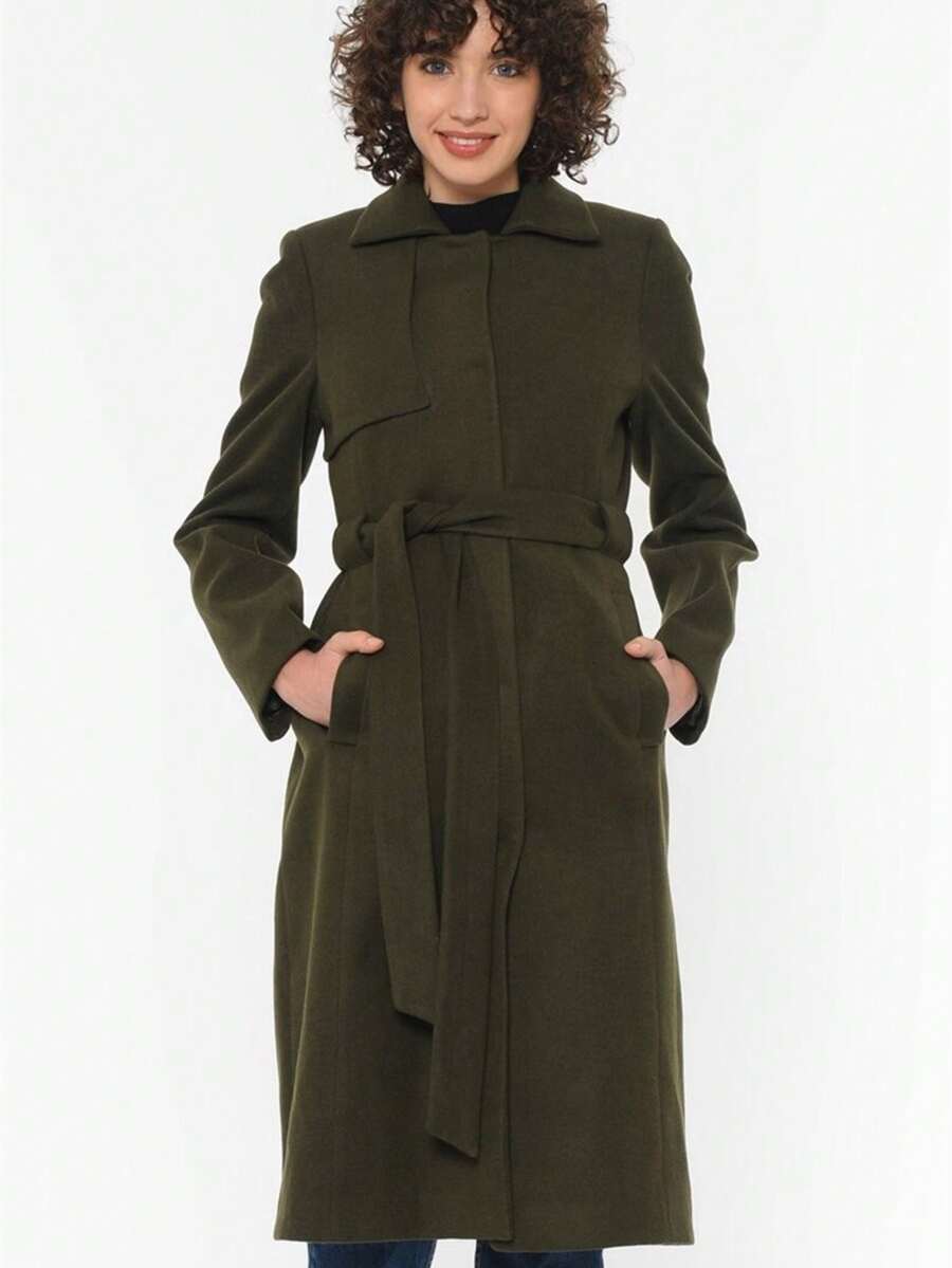 Women's Z6570 DEWBERRY WOMEN'S COAT-KHAKI Jacket - Khaki - View 1