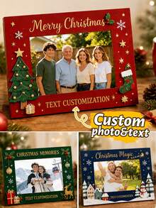 Bingkai Foto Natal Kustom, Dekorasi Meja Kayu yang Dipersonalisasi, Ornamen Meja Liburan Bergaya Pedesaan, Kenang-kenangan Foto Kustom, Dekorasi Bingkai Foto Liburan dengan Teks yang Dapat Disesuaikan, Hadiah Natal untuk Keluarga, Hadiah Ulang Tahun, Hadiah Terbaik untuk Ibu, Ayah, Istri - MultiWarna - View 2