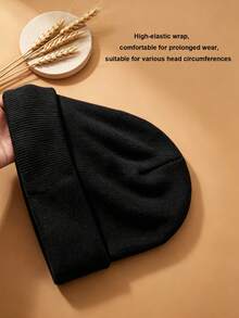 1/3pcs Solid Rib Cuffed Beanie, Warm Knitted Hat, Basic Black Hat For Halloween Costume Party Daily Outfit Matching Unisex - Multicolor - View 4