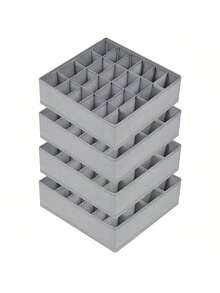 1/2/4pcs 24-Grid Foldable Wardrobe Storage Box, Suitable For Wardrobes And Cabinets, Can Be Used To Store Clothes, Socks, Underwear, Ties, Etc. Grey - Grey - View 1