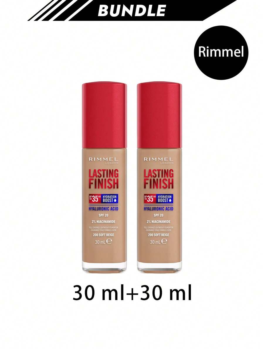 Rimmel [Bundle] Lasting Finish 35 Hour Foundation 200 Soft Beige 30 Ml X 2 - 200 Soft Beige - View 1