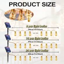 24/16/8 LED Solar Powered Outdoor Fairy String Lights, Hemp Rope Papaya String Lights, 8 Lighting Modes, Suitable For Garden, Yard, Patio, Trees, Camping, Christmas, Halloween, Wedding, Party, Holiday Decoration - Jute Rope String Lights - View 8
