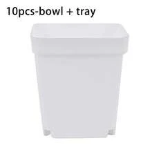 A Set Of 10pcs-Multi-Color Small Square Planter Pots With Trays, Plastic Succulent Planters, Gardening Home Decor, Flower/Vegetable Seed Planting, Balcony Garden, Flower Seedling - Colorful Flower Pot - View 16