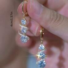 New Water‑Drop Earrings, High‑End Elegant Niche Design Light Luxury Stud Ear Jewelry For Women - Multicolor - View 4