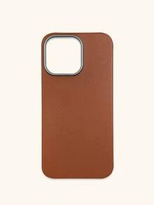 1pc 4-Color Optional Solid Color Lychee Texture Faux Leather Large Window Phone Case, Ins Premium Minimalist Business Solid Color Leather Texture, A Classic Black / B Beige White / C Premium Gray / D Caramel Brown, Faux Leather Matte Lens Raised Full Coverage Anti-Drop Soft Shell, Autumn/Winter Commute Versatile, Suitable For Personal Use And Gift; Compatible With IPhone Case & Galaxy Case, Compatible With IPhone 17 - Multicolor - View 109