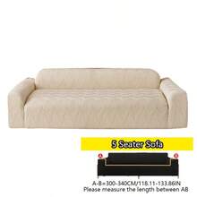1 cái vỏ bọc sofa cao cấp phong cách tối giản màu trơn, đệm ghế chống trượt dùng cho mọi mùa, vỏ bọc tay vịn sang trọng và khăn phủ lưng ghế - Màu be - Xem 13