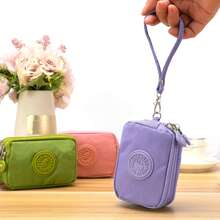 Mini Simple Nylon Coin Purse - Mini Key Pouch With 3 Zippers, Easy-To-Clean Small Wallet For Women - Multicolor - View 6
