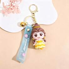 1pc Disney Princess Series Keychain, Snow White 3D Figure Keyring, Cute Phone Bag Charm - Y - View 8