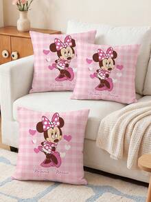 Disney 1/2件裝迪士尼枕套/靠墊套（不含填充物），單面印花，多用途，透氣防起球，舒適溫馨，可機洗，適用於沙發與汽車枕頭，房間裝飾、臥室裝飾、秋季家居裝飾 - 彩色 - 查看 4