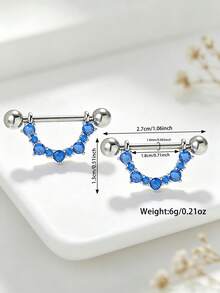 2pcs Fashion Minimalist U-Shaped C-Shaped Half-Circle Nipple Rings Piercing Studs For Women, Suitable For Intimate Pleasure, Valentine's Day Romantic Gift, Bar Party, Summer Outfit And More Occasions - C-shape - View 4
