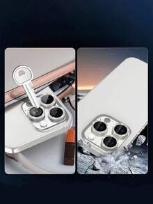 10pcs [Silver Style Lens Protector Ring] Sparkling Rhinestone Lens Protector Ring, High Hardness Glass Protective Film, Daily Use Anti-Collision And Scratch, Waterproof And Splash-Proof, No Loss Of Image Quality, Full Lens Coverage Design, No Edge Bumping, Precise Alignment. Compatible With IPhone UItra/18promax/18pro/18/17E/17 Promax/16 Promax/15 Promax/14 Promax/13 Promax/12 Promax/11 Promax/17 Pro/16 Pro/15/14/13/12/11 And Other Series. - Silver - View 5