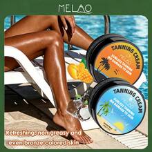 MELAO Self-Tanning Cream Set 80g - Mango Or Coconut Scented Tanning Cream, Create Beautiful Bronze Skin - Easy To Apply, Long-Lasting Formula, Perfect Tanning Effect Lasts Up To 7 Days - Suitable For All Skin Types - Brown - View 1