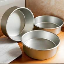 Round Aluminum Cake Mold, 4/5/6/7/8 Inch, Anodized Non-Stick With Fixed Bottom. Perfect For Making Cream Cakes, Wedding Cakes. - View 4