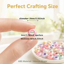 14mm ABS Large Hole Pearl Beads For DIY Jewelry Making, Pearlescent Texture, Large Hole Design, Macaron Multi-Warm Tones, Suitable For Bracelets And Necklaces - Multicolor - View 2