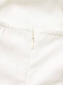 女款優雅奢華無肩帶長洋裝 前扭結雪紡禮服 適合婚禮賓客、外出穿著、秋季穿搭 - 杏色 - 查看 9