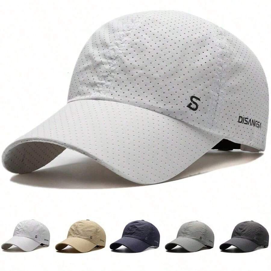 1pc Original Design Running Hat, Lightweight Quick-Dry Breathable Sun Protection Cap, Outdoor Men's Fishing Baseball Cap, Men's Hat - A - View 1