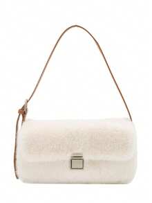 BAILEE A And Avant-Garde Faux Fur Shoulder Bag With A Flip-Cover Zipper Closure, Ideal For Outfit Coordination And A Preferred Gift Option. - Multicolor - View 14