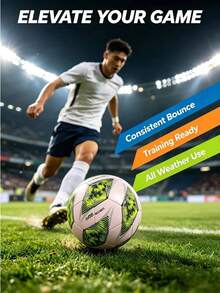 1pc Size 5 Adult Competition Soccer Ball For Outdoor Sports, Multi-Color Training Football For Teenagers And Students, Beach, Indoor, Outdoor Textured Soccer Ball - Multicolor - View 5