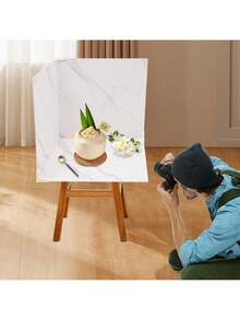 Fotokulissen,3PCS Fotokulissen Bretter,Marmor und weißer Hintergrund,Fotoshooting,Modern,für Fotoshooting Studio,Food Fotografie - 3 Stk. - Übersicht 10
