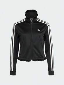 Adidas Originals Women's ORIGINALS PLEATED FIREBIRD TRACK TOP Funnel Neck Sports Jacket LG4308 - Black and White - View 1