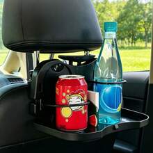 Multifunctional Car Backseat Tray Table - Foldable Auto Headrest Dining Desk With Phone Holder & Storage Pockets, Universal Vehicle Interior Organizer For Travel & Camping - A - View 6