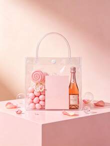 30pcs Thickened Transparent PVC Gift Bags With Handles, Reusable, Suitable For Bridal Shower, Bachelorette Party, Wedding Gifts, Shopping, Wedding, Birthday, Engagement, Anniversary Party - Multicolor - View 8