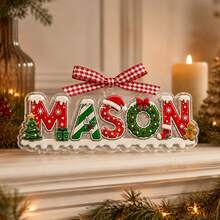 Custom Christmas Letter Ornament, Personalized Name Tree Hanging Decor, Festive Holiday Party Decoration, Customized Alphabet Keepsake, Customizable Xmas Gift For Family, Home Tree Accent, Christmas Decoration, Acrylic Ornament, Family, Friend - Style B - View 4