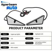 Luz LED Ojo de Demonio Triangular Universal para Decoración de Placa de Matrícula de Coche y Motocicleta, Accesorio de Modificación de Coche - LED Ojo de Diablo - Ver 6