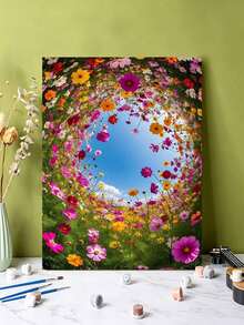 DIY Fisheye Lens Colorful Cosmos Flower Meadow (Frameless Or Framed 8x12 / 16x20 Inches) Paint By Numbers Kit(Acrylic) Arts & Crafts For Adult Beginners, Home Wall Decor, And Creative Holiday Gifts - Sets - View 5